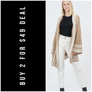 ❄️OATMEAL VARSITY STRIPED CARDIGAN